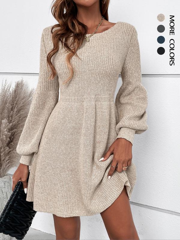 SCARLETT™ - Casual Lantern Sleeve Sweater Dress for Everyday Comfort