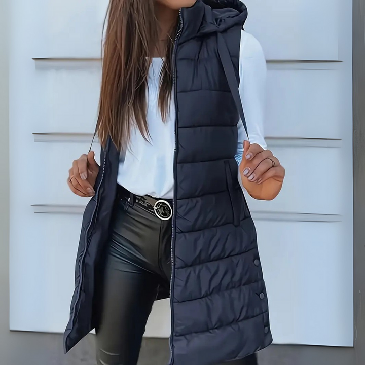 RAIN™ - Casual Sleeveless Hood Long Puffer Vest