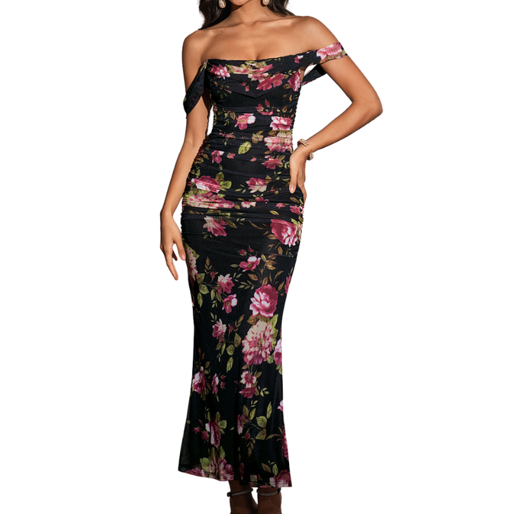 PRIMROSE™ – Stylish One-Shoulder Corset Mesh Dress