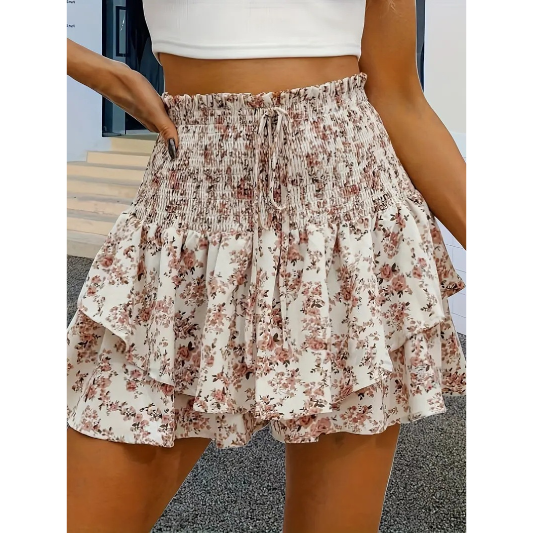 LUNINGNING™ – Lightweight Shirred Layered Summer Skort – Chelsea Boutique