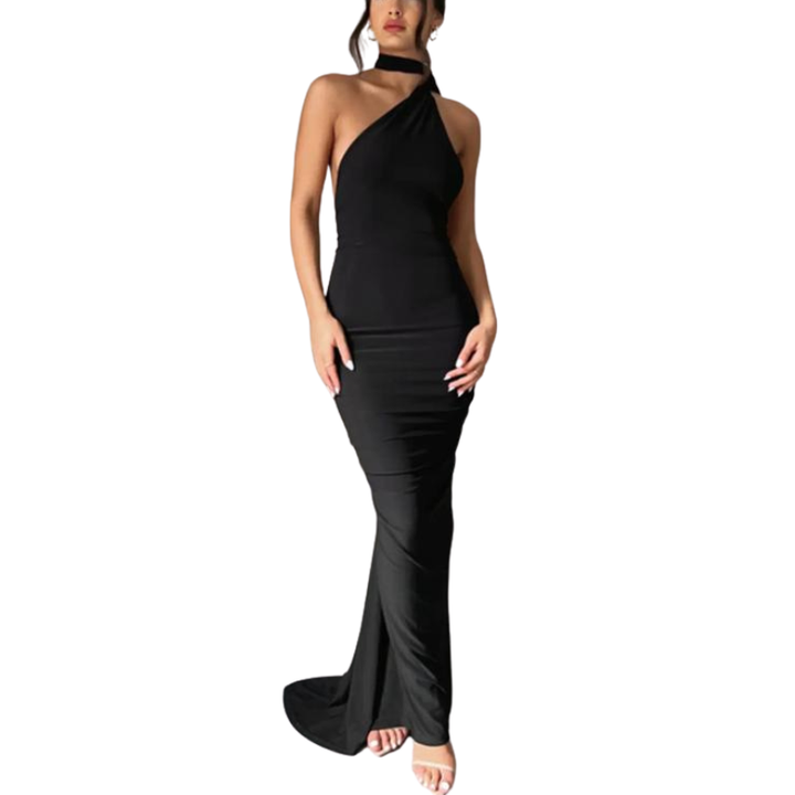 EVIERA™ – Elegant Ruched Backless Maxi Dress