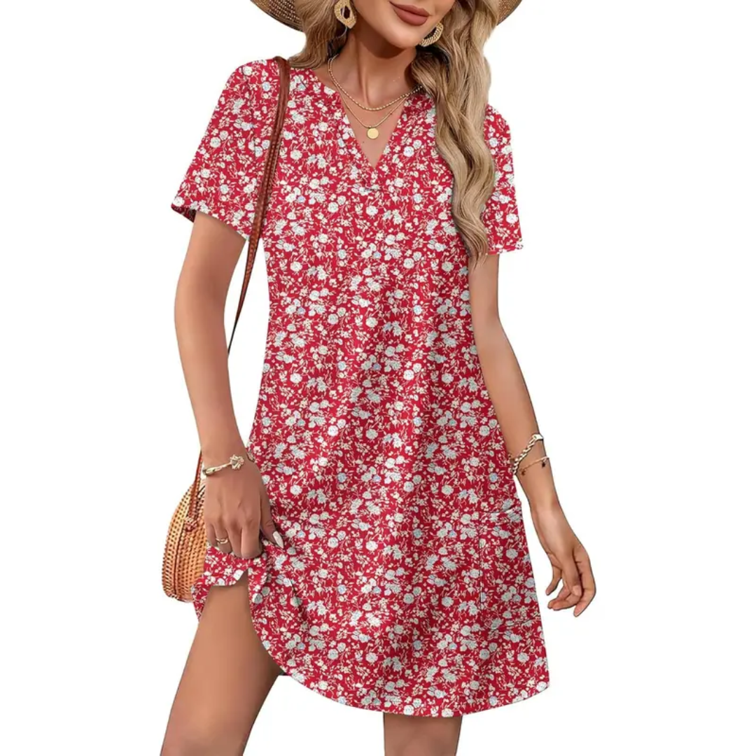 2-Red-White Floral