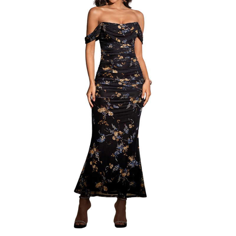 PRIMROSE™ – Stylish One-Shoulder Corset Mesh Dress