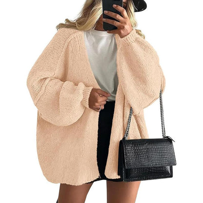 VERONIKA™ - Oversized Fit Lantern Sleeve Autumn Knit Cardigan