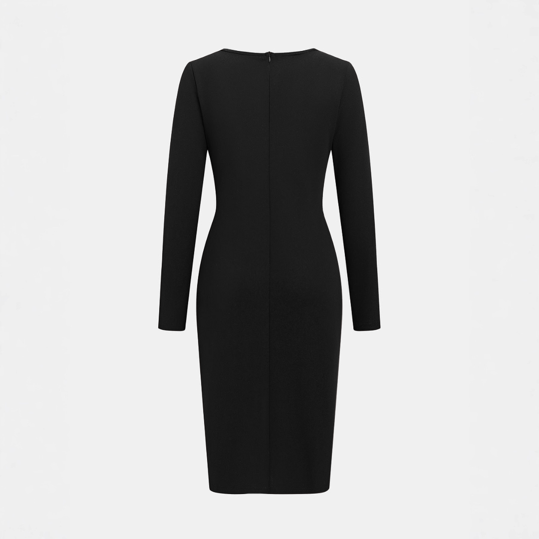 CHARENE™ - Women’s Solid Color PU Leather Patchwork Zipper Bodycon Dress