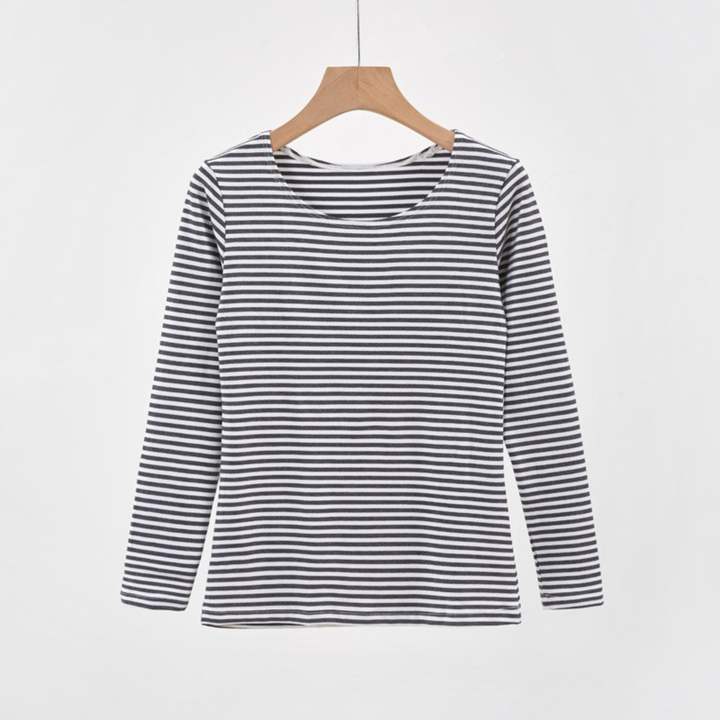 EVANTHIA™ - Casual Striped Slim-Fit Long Sleeve Top