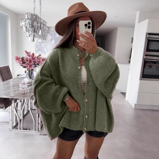 LETTIE™ - Classic Button-Down Long Sleeve Cardigan