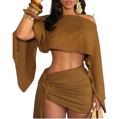 GREATHEL™ – Sophisticated Holiday Top and Fitted Skirt Set