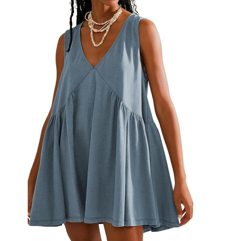 DANNA™ - Casual Women’s V-Neck Tank Dress with Flared A-Line