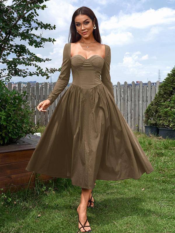 HOLLY™ - Elegant Ruched Tie-Back Sweetheart Neck A-Line Dress for Parties