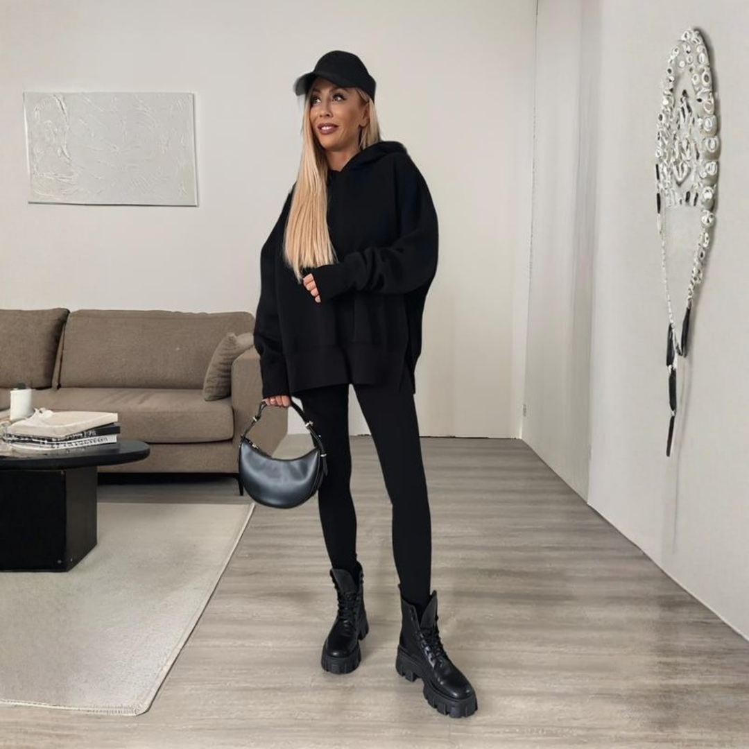 SANIA™ - Casual Long Sleeve Hoodie and Skinny Pants Set