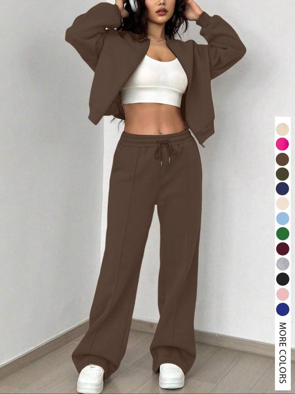 KELSEA™ - Casual Tracksuit Set for Women Zipper Jacket & Natural Waist Pants