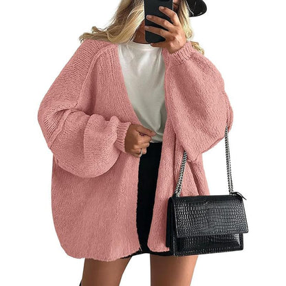 VERONIKA™ - Oversized Fit Lantern Sleeve Autumn Knit Cardigan