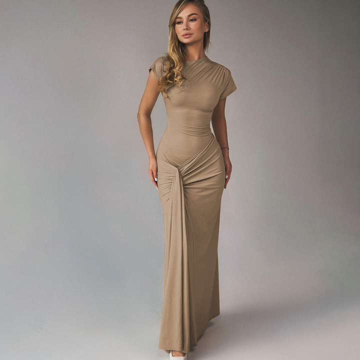 MIRIAM™ – Elegant Wrap Ruched Bodycon Formal Dress