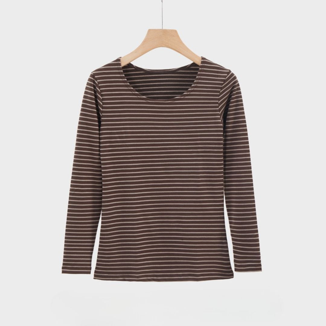 EVANTHIA™ - Casual Striped Slim-Fit Long Sleeve Top