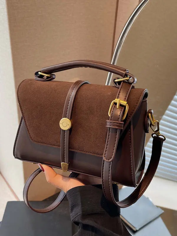 MARLYNN™ - Mala četvrtasta torba preko ramena u vintage stilu s kontrastnim šavovima