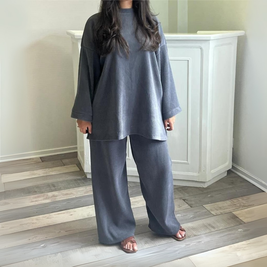UNI™ - Casual Loose Top and Wide Leg Pants Set