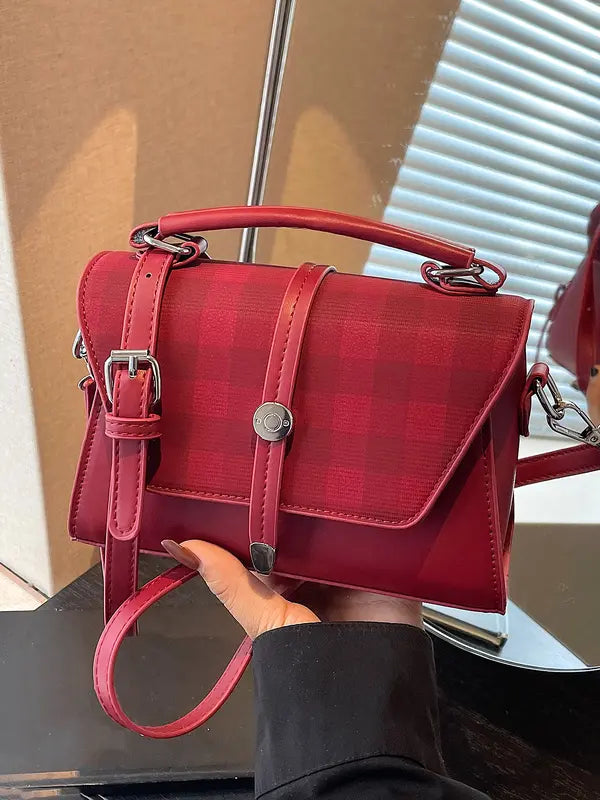 MARLYNN™ - Mala četvrtasta torba preko ramena u vintage stilu s kontrastnim šavovima