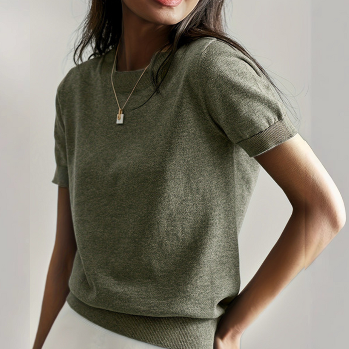TALLY™ - Casual Short Sleeve Crew Neck Top