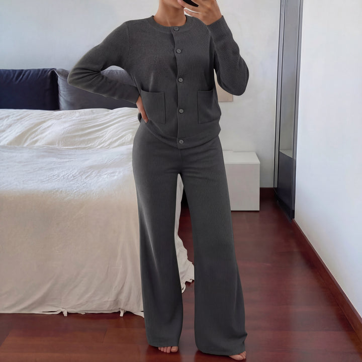 LUCIA™ - Cozy Knit Sweater & Wide Leg Two-Piece Set
