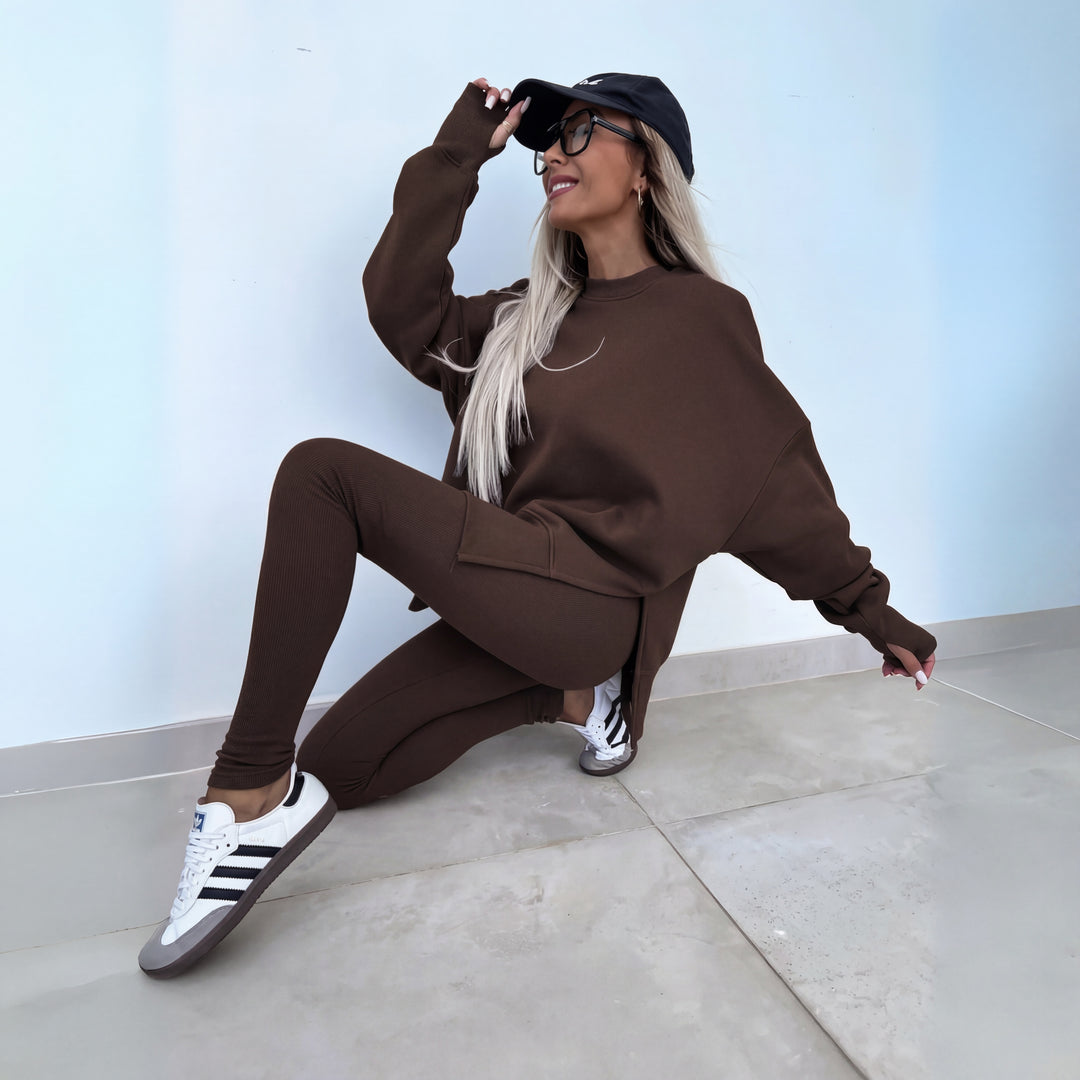 YACHI™ - Casual Long Sleeve Sweatshirt and Pants Set