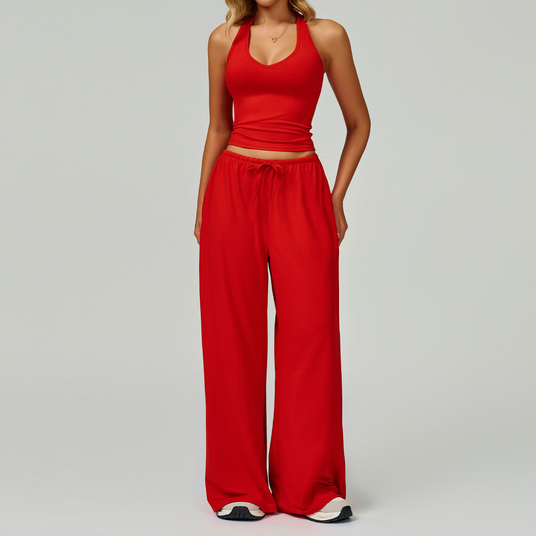 DINGDING™ - Casual Crop Tank Top and Wide Leg Pants Set