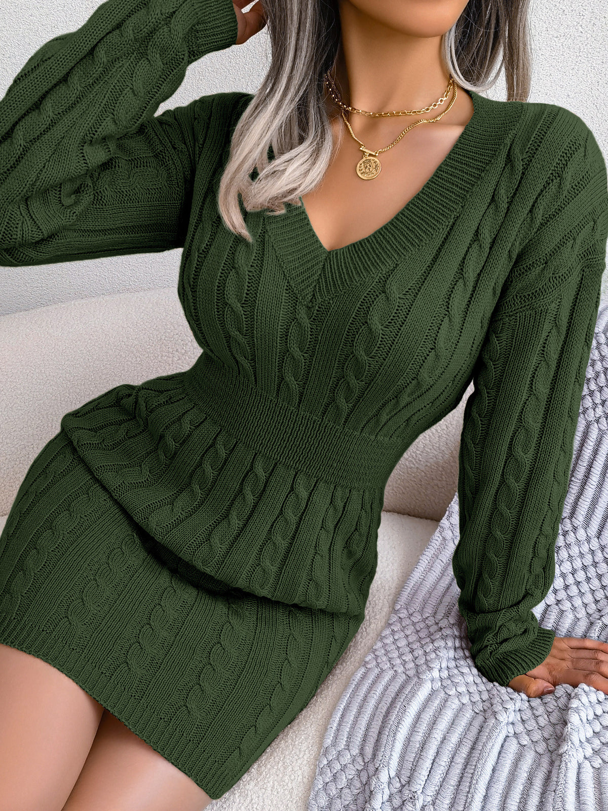 LIRAEL™ - Elegantní minišaty s výstřihem do V a dlouhým rukávem