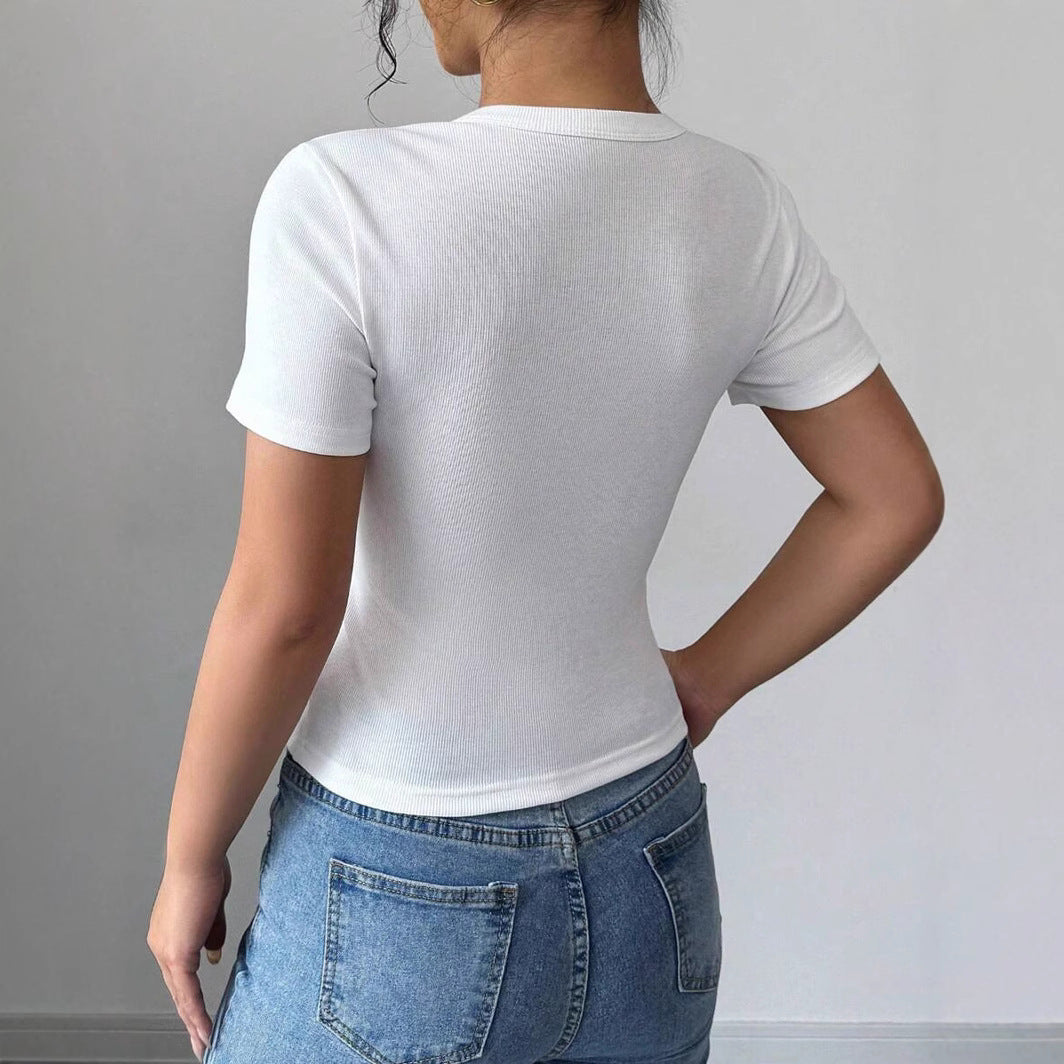 FLORIBETH™ – Relaxed Plus Size Summer Buttoned Top