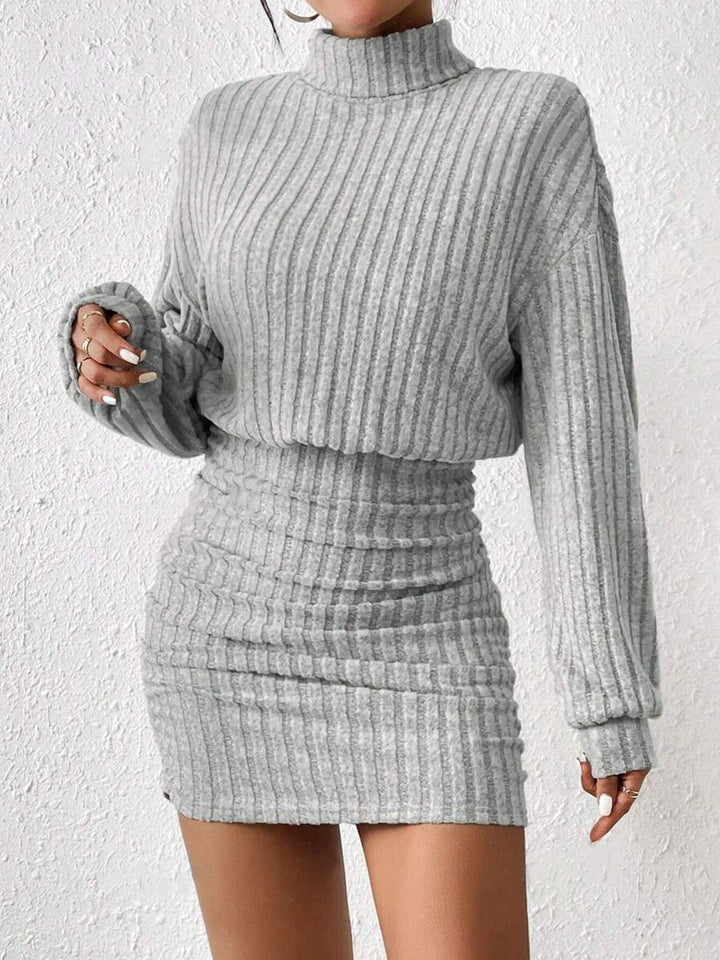 POPPY™ - Minimalist Ribbed Turtleneck Dress
