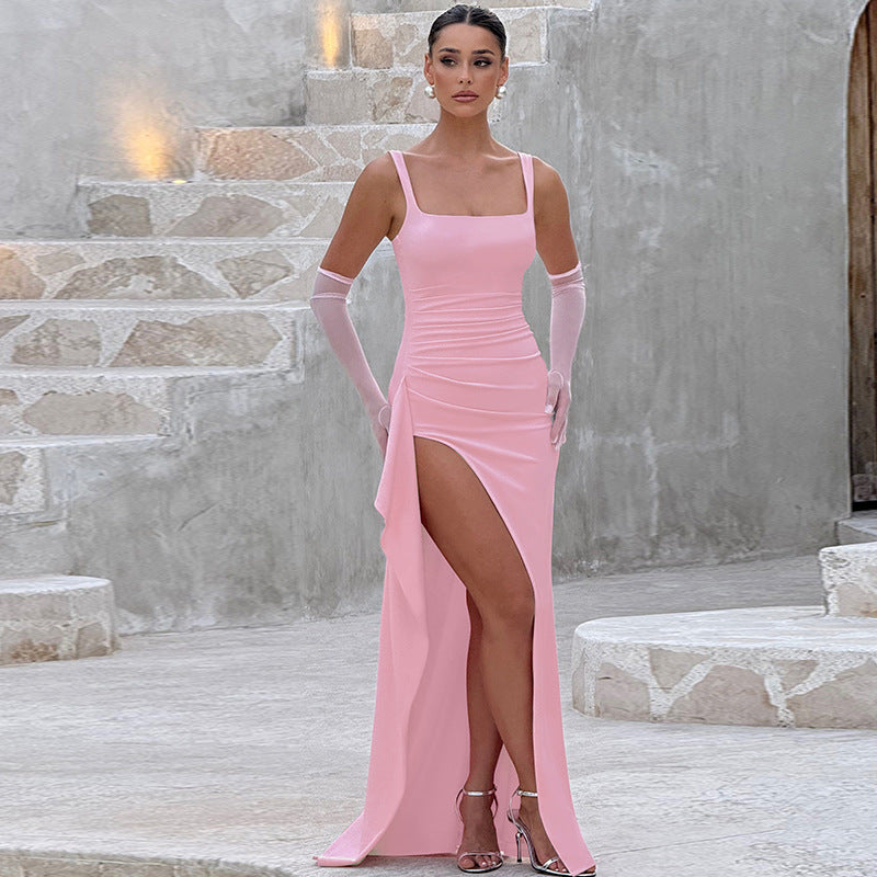 NELIA™ - Elegant Formal Slip Maxi Dress with Open Back