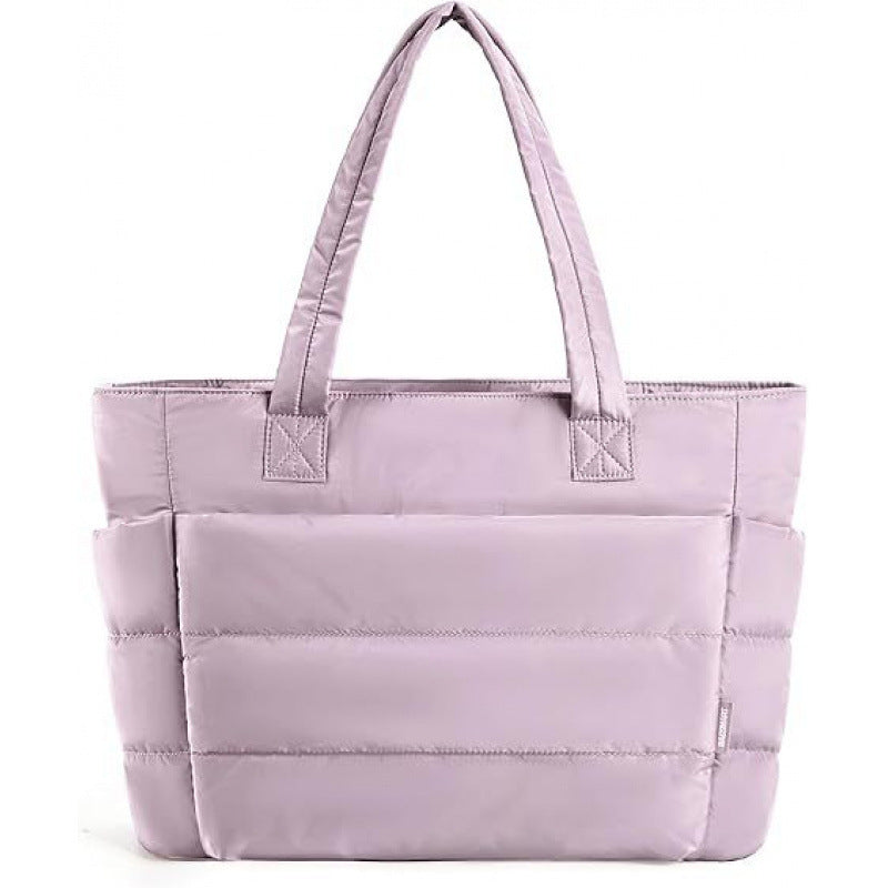 NADINE™ - BAGSMART Puffy Bubble Tote Bag for Women Quilted Laptop Shoulder Handbag