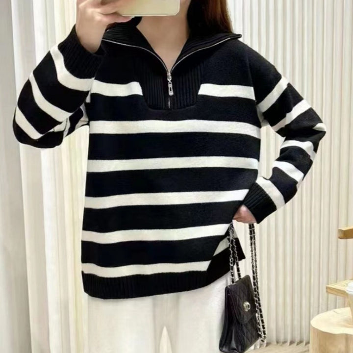 TIANA™ - Chic Striped Long Sleeve Collared Top