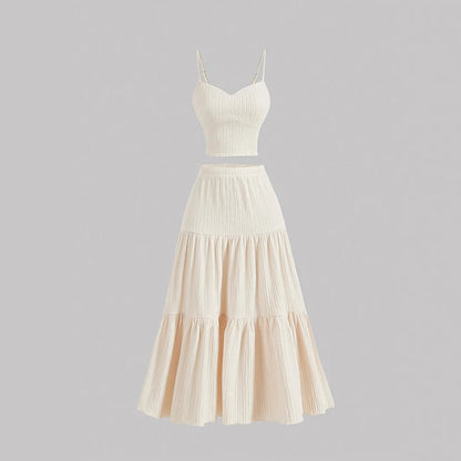 DALI™ - Comfy Sleeveless Crop Top and A-Line Skirt Set