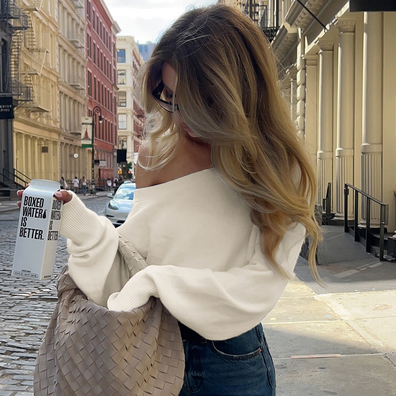 MAGDALENA™ - Chic One Shoulder Long Sleeve Sweater