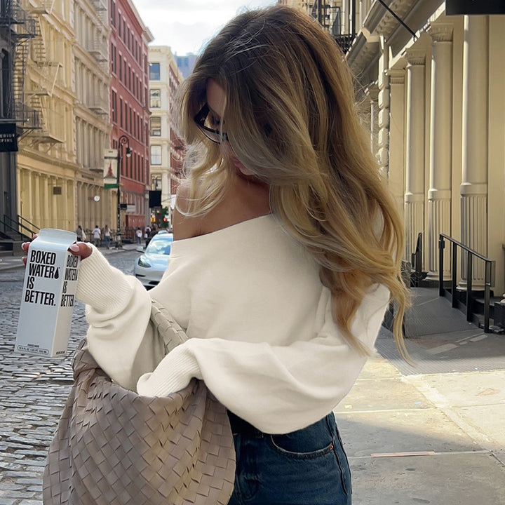MAGDALENA™ - Chic One Shoulder Long Sleeve Sweater
