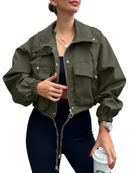 AGAPITA™ – Lightweight Zip-Up Cropped Jacket