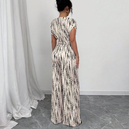 KENDI™ - Classy Wide-Leg Oblique Strap Jumpsuit