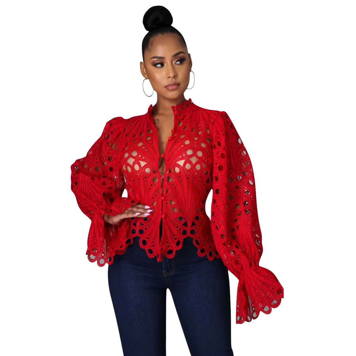 ISALI™ - elegantna asimetrična bluza s volanima