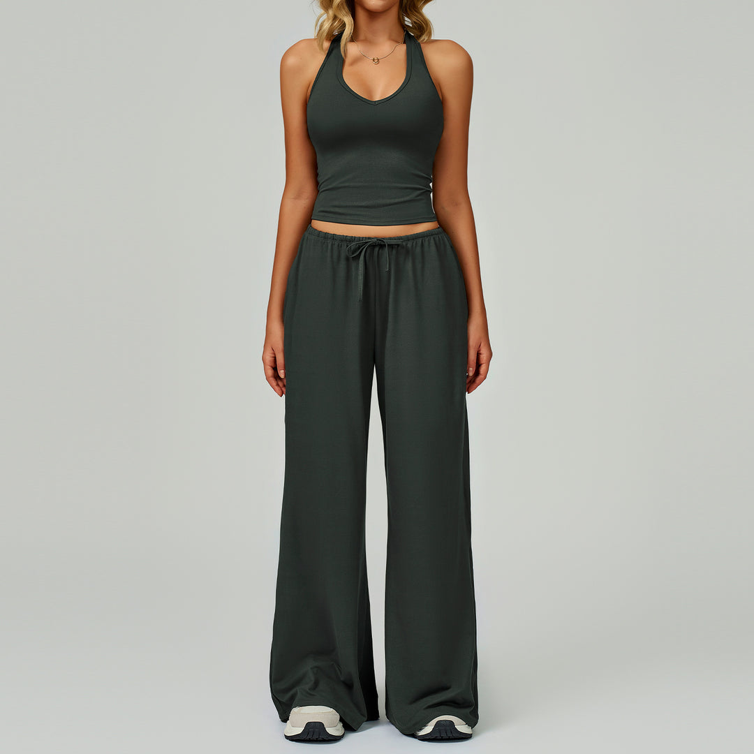 DINGDING™ - Casual Crop Tank Top and Wide Leg Pants Set