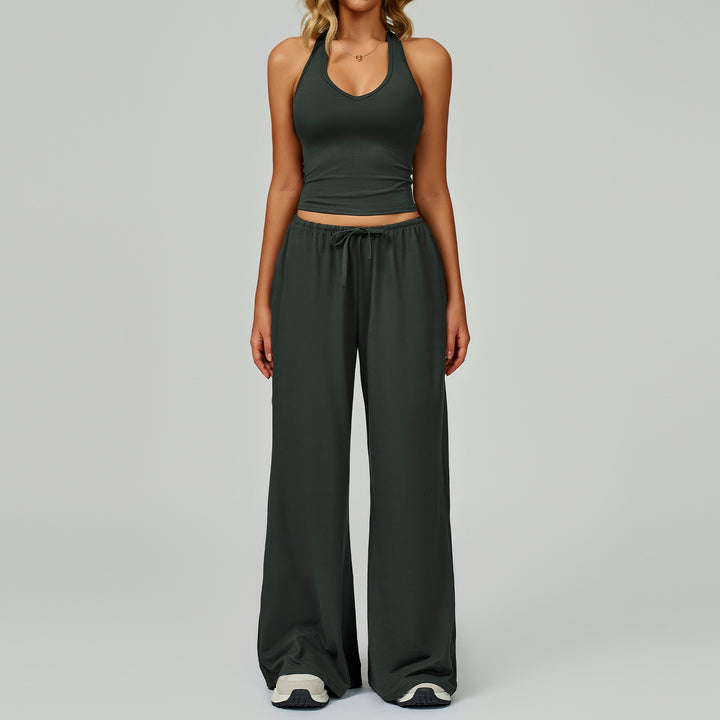 DINGDING™ - Casual Crop Tank Top and Wide Leg Pants Set