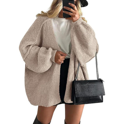 VERONIKA™ - Oversized Fit Lantern Sleeve Autumn Knit Cardigan