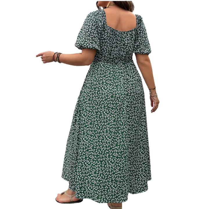 SERENE™ – Elegant Plus Size Tie Front Floral Dress