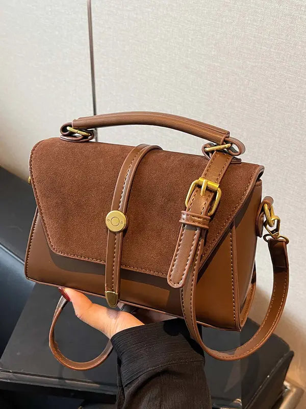 MARLYNN™ - Mala četvrtasta torba preko ramena u vintage stilu s kontrastnim šavovima