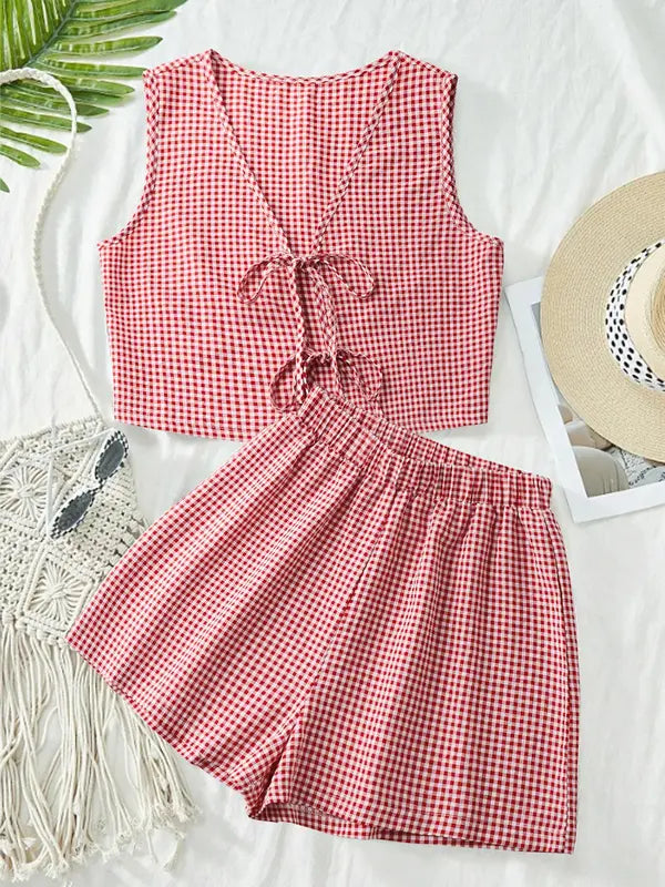 MOESHA™ - Chic Summer Sleeveless Vest and High-Waist Shorts Set