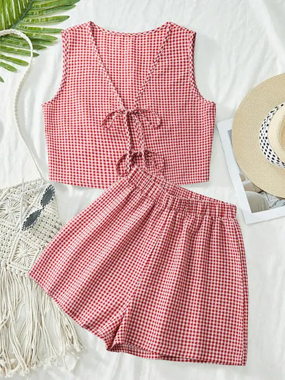 MOESHA™ - Chic Summer Sleeveless Vest and High-Waist Shorts Set