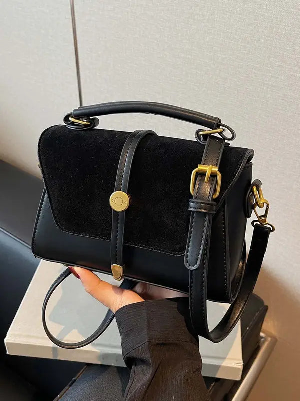 MARLYNN™ - Mala četvrtasta torba preko ramena u vintage stilu s kontrastnim šavovima