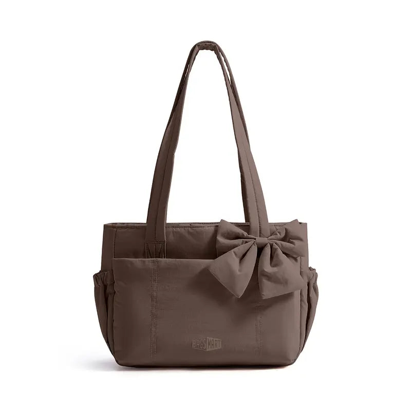 MARVA™ - Women’s BAGSMART Crush Bow Compact Tote Bag Cute Puffy Handbag
