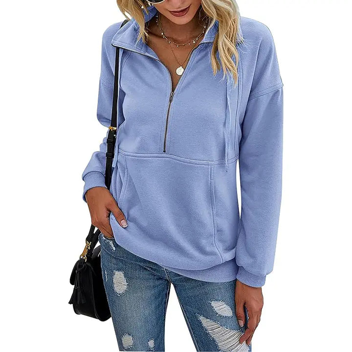 ANNIE™ - Lapel Zip-Up Sweatshirt for Women Casual Pullover