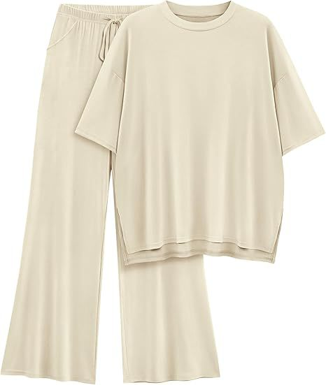 FILTA™ - Casual Basic Top and Elastic Waist Pants Set