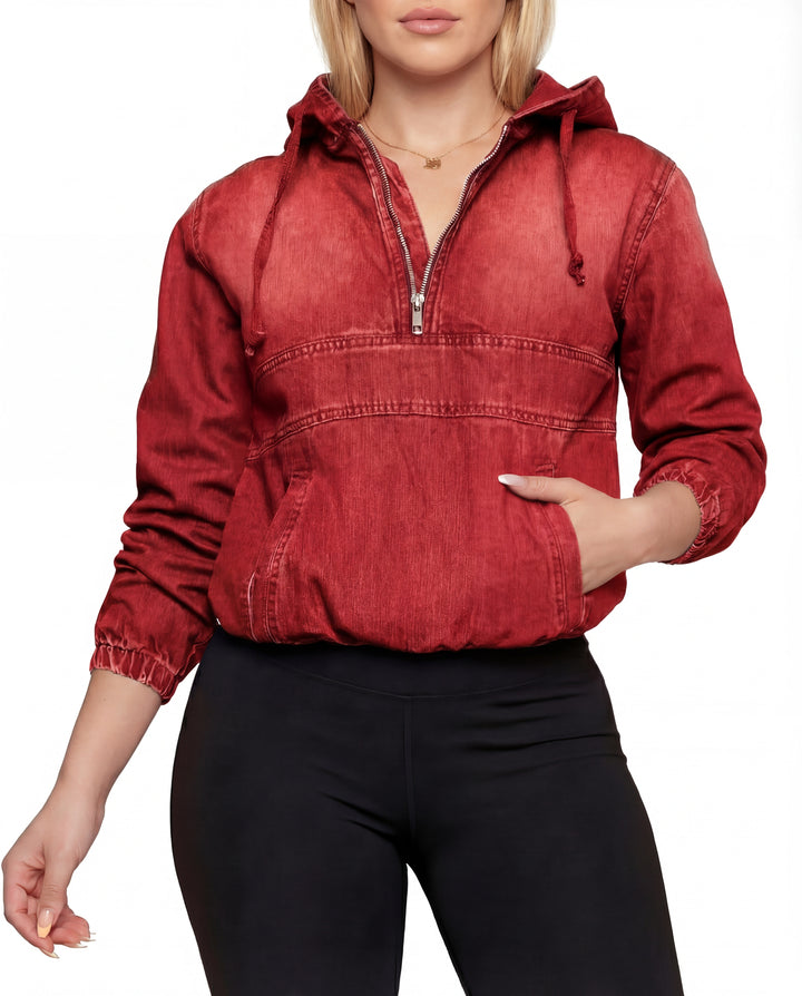 LINDA™ – Casual Half Zip Hoodie Pullover
